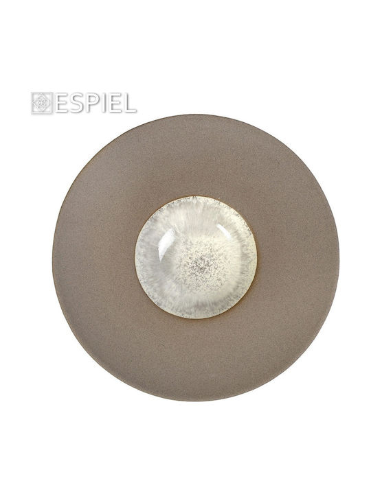 Espiel Spirit Πιάτο Βαθύ Κεραμικό Μπεζ με Διάμετρο 27cm 2τμχ