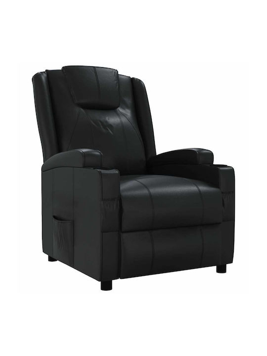 Fotoliu Relax cu Puf din Piele Ecologică Cremă albă 75x88x100cm