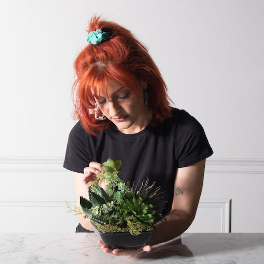 Supergreens Künstliche Pflanze Sukkulenten Komposition Grün 19 cm
