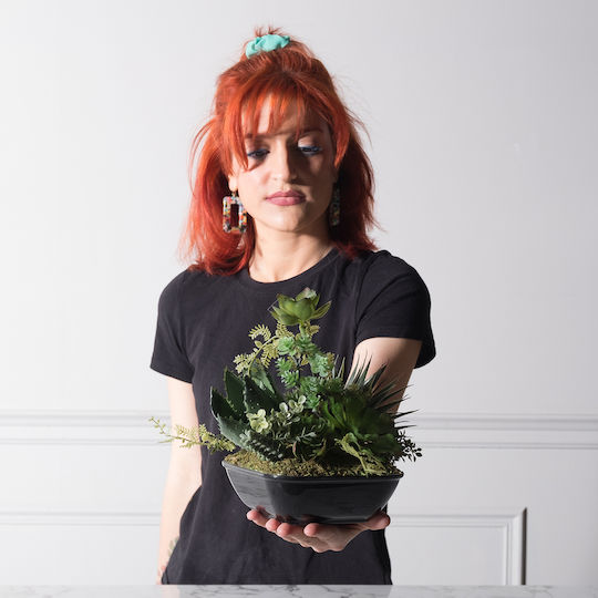 Supergreens Künstliche Pflanze Sukkulenten Komposition Grün 19 cm