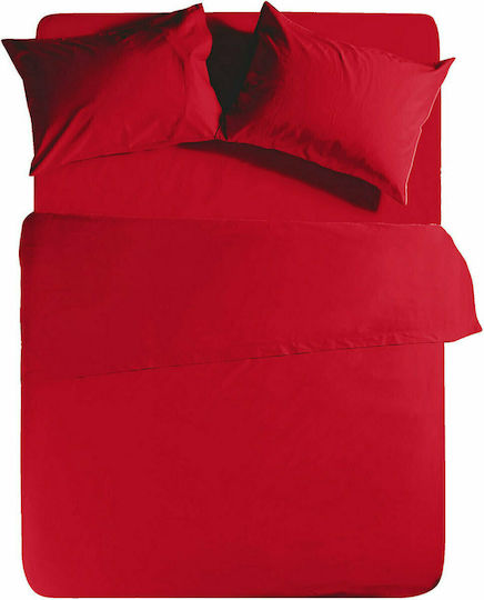 Nef-Nef Homeware Semi-Doppel 120x200+30cm mit Gummizug Basic 1173 Red