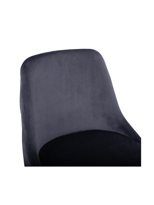 Hocker Bar mit Rückenlehne Gepolstert mit Samt Paige Gray 2Stück 51x57x110cm