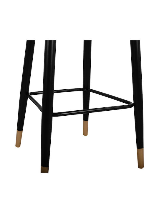 Hocker Bar mit Rückenlehne Gepolstert mit Samt Paige Gray 2Stück 51x57x110cm