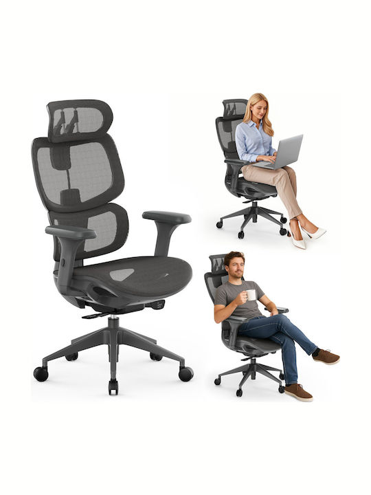 Nobu Office Chair with Fixed Arms Graphite SENSE7