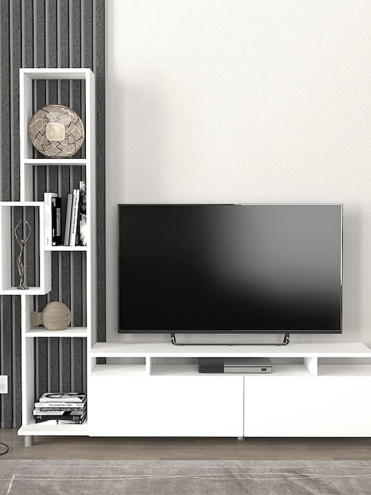 Έπιπλο Τηλεόρασης Tulip Λευκό Μ160xΠ29.5xΥ160cm