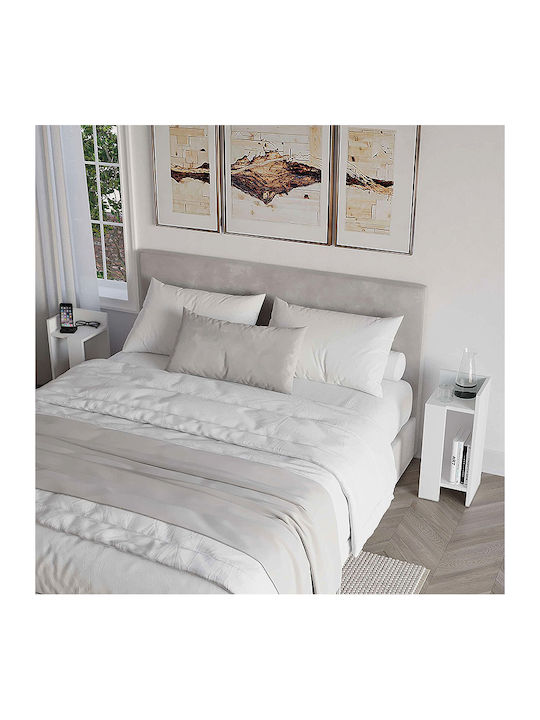 Bedside Tables Elos Wooden White 2 Pieces 25x27x60cm