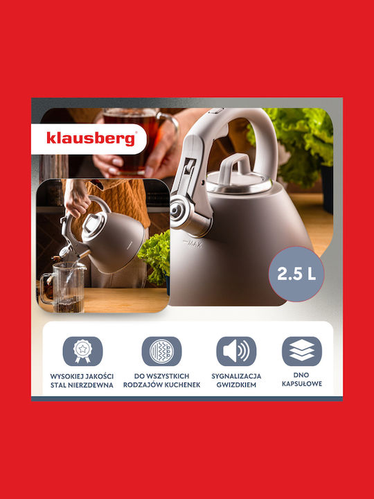 Klausberg Βραστήρας Ανοξείδωτος Μπεζ 2500ml