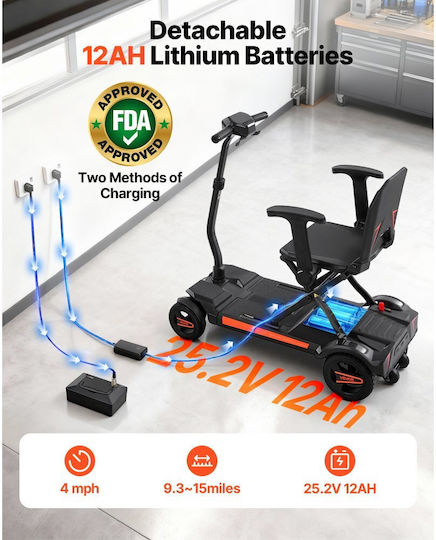 Vevor Scaun Cu Rotile Scooter Pliabil YTZDZXCZDZD4KTMQ0001V2
