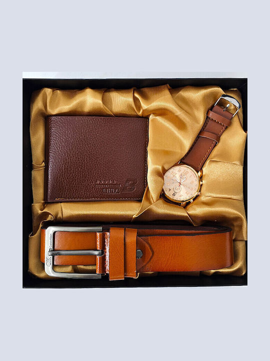 Herren Geldbörse Set Braun