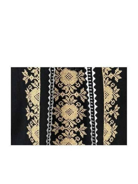 Bluza Damă Bumbac Mânecă Lungă Neagră/Bej