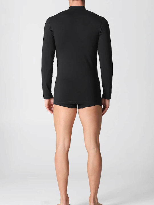 Tricou De Corp Pentru Bărbați Mânecă Lungă Negru