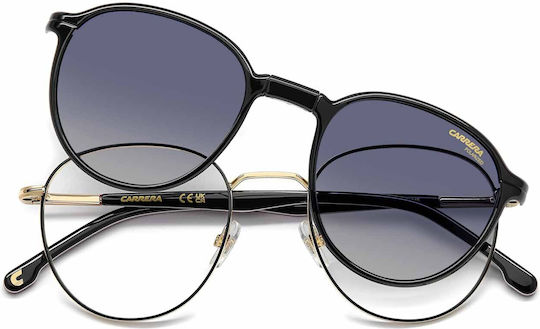 Carrera Männlich Metallisch Brillenrahmen mit Clip On Schwarz 368/C OIT