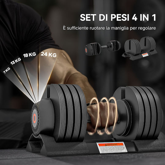 Sportnow Dumbbell 1x 24kg with Stand