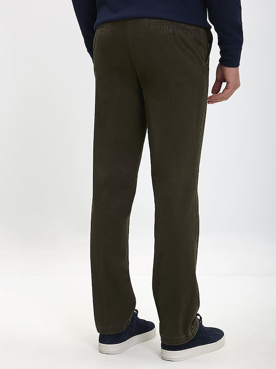 Herrenhosen Chinos Elastisch in Regulärer Passform Olive