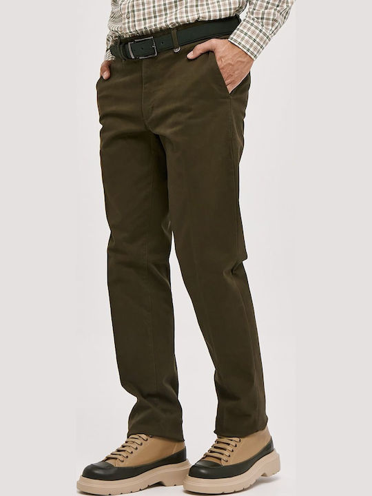 Pantaloni Bărbați Chino Elastic Regular Fit Kaki