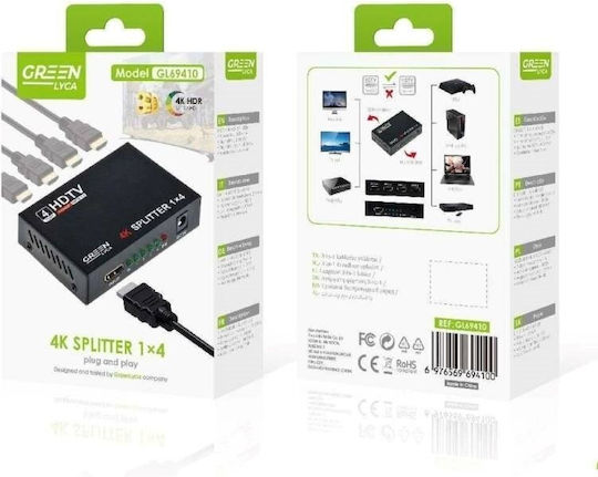 Green-lyca Gl69410 4k HDMI Сплитер 1 Към 4
