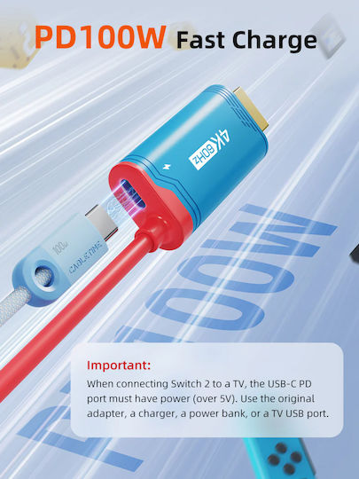 Cabletime Cable HDMI male - USB-C female 2m 29τμχ Κόκκινο