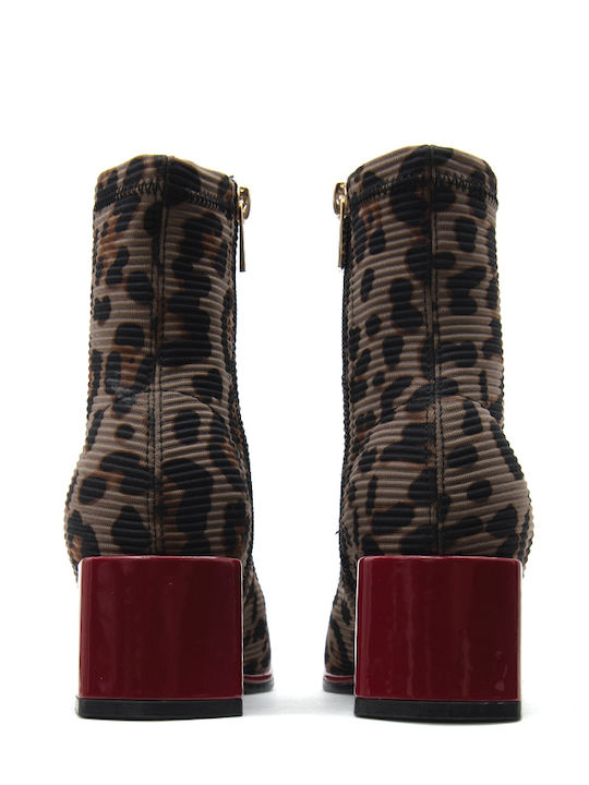 Women's Ankle Boots with Medium Heel Brown