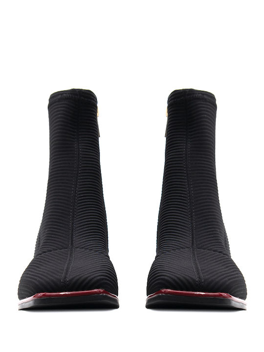 Ghete Dama Ankle Boots cu Toc Mediu Negre
