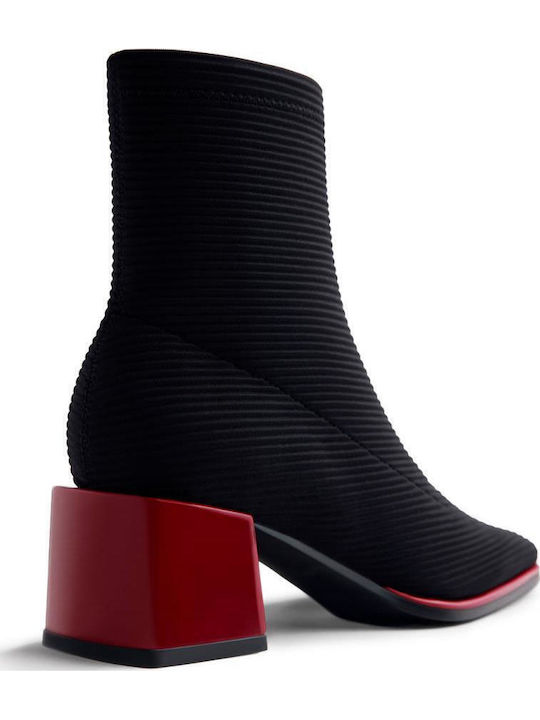 Ghete Dama Ankle Boots cu Toc Mediu Negre