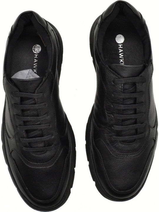 Herren Freizeitschuhe aus Leder Schwarz