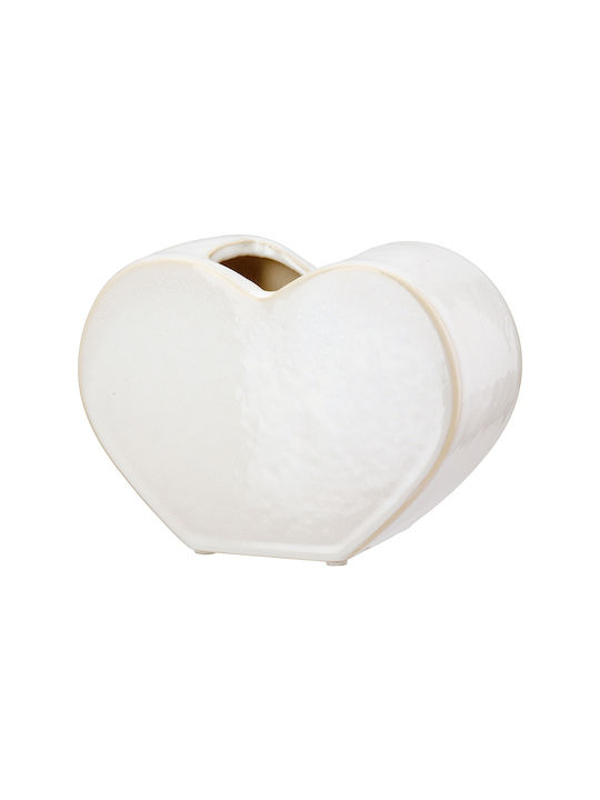 ArteLibre Decorative Vase White 14x8.5x20cm