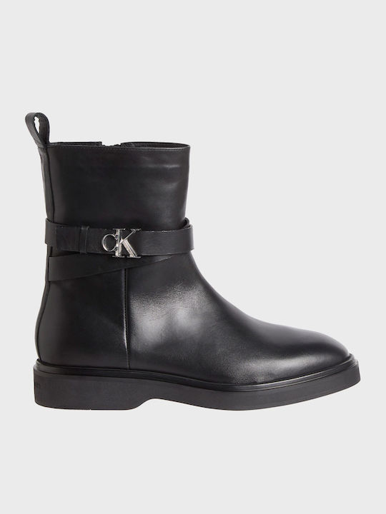Leather Women's Ankle Boots Black