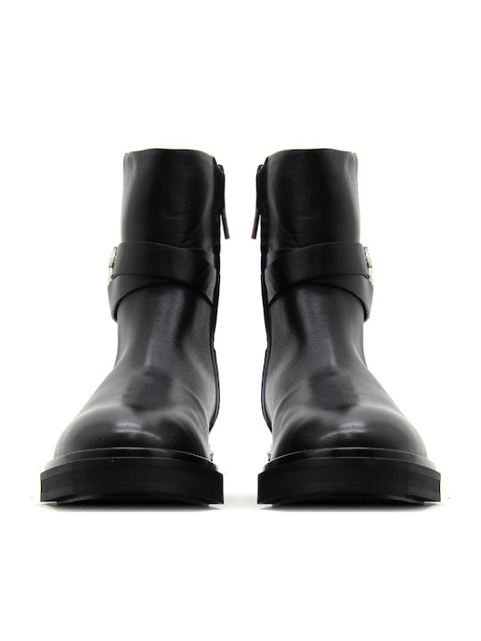 Leather Women's Ankle Boots Black