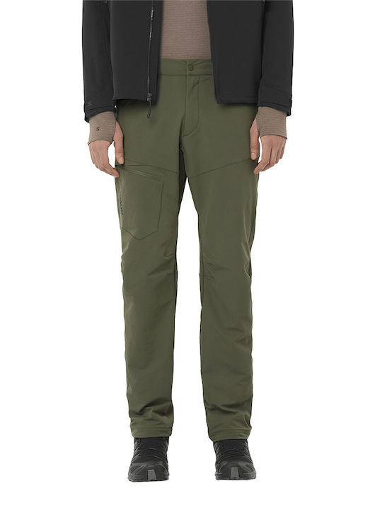 Salomon Wayfarer Warm Ανδρικό Μακρύ Παντελόνι Πεζοπορίας Χακί