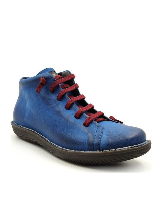 Leather Women's Ankle Boots Caribbean Blue