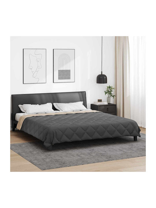 vidaXL Duvet Cover Queen 220x240 Anthracite, Tan
