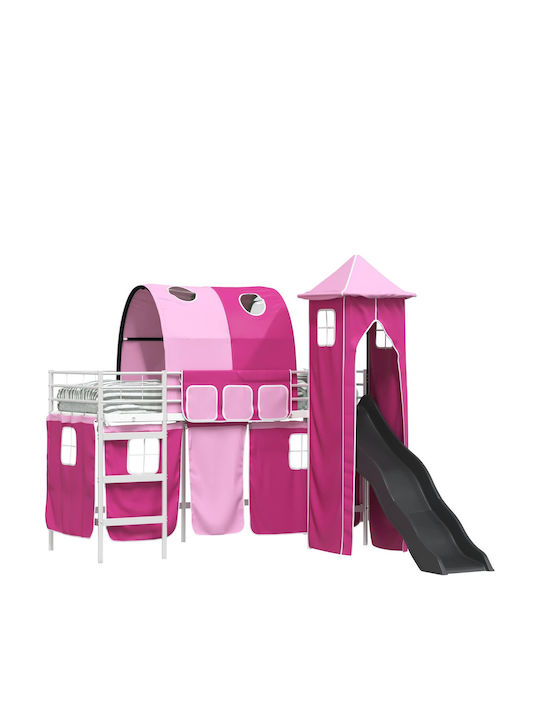 Kinderbett Hochbett Einzeln Fuchsie für Matratze 90x190cm