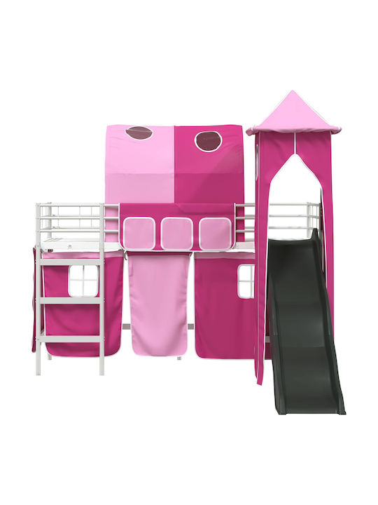 Kinderbett Hochbett Einzeln Fuchsie für Matratze 90x190cm
