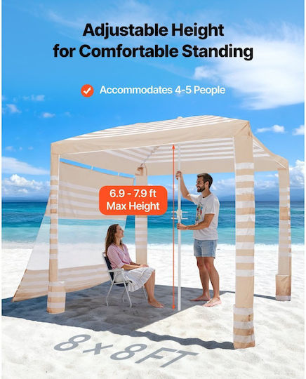 Vevor Strandmarkise Für 5 Personen Beige