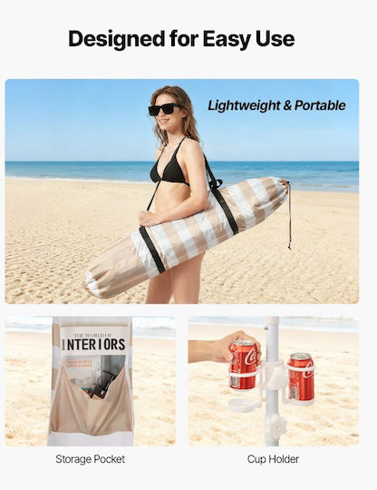 Vevor Strandmarkise Für 5 Personen Beige