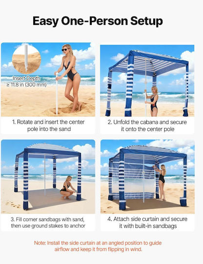 Vevor Sunshade For 5 People Blue