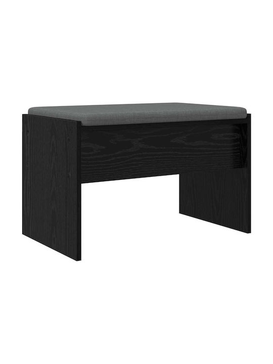 Έπιπλο Εισόδου με Παγκάκι Μαύρη Οξυά 60x38x46εκ.