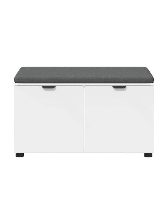 Mobilier de Intrare cu Bancă Alb 80x38x46cm