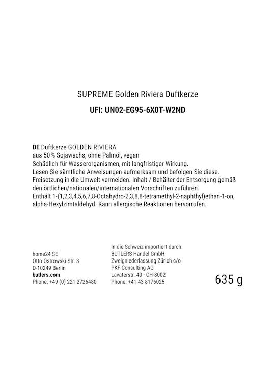Butlers Aromatic Soy Candle Supreme in Beige Jar 635g
