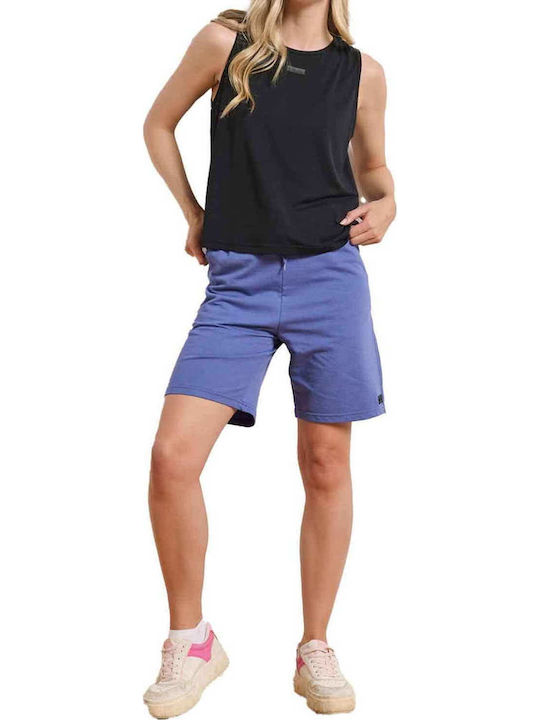 Damen Sport Bluse Ärmellos Black