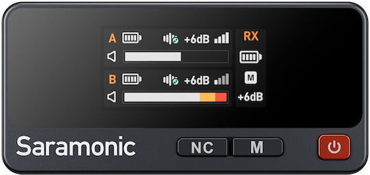 Saramonic Air-02 Set Wireless Microphone Πέτου, Clip On Journalistic in Gray Color