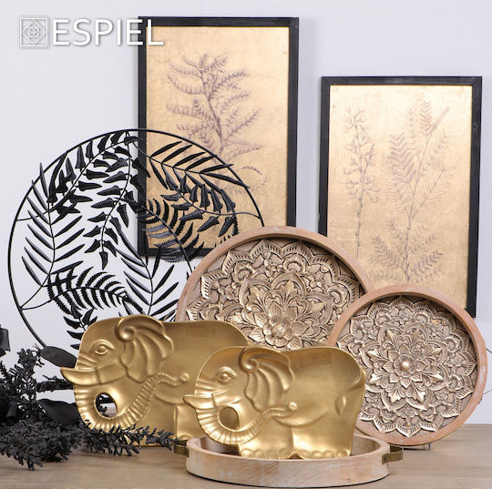 Espiel Platou Decorativ Rotundă Ceramică Gri 1buc 33x33x3.5buc Espiel Platou Decorativ Rotundă Ceramică Gri 1buc 33x33x3.5buc