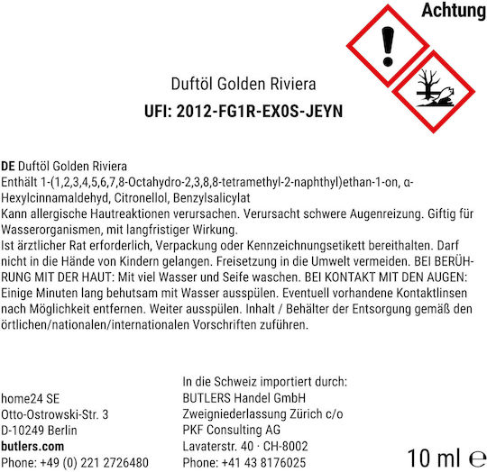 Butlers Αρωματικό Έλαιο Golden Riviera 10ml