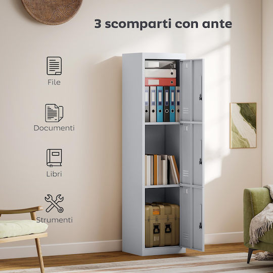 HomCom Μεταλλικό Ερμάριo 45x38x180εκ.