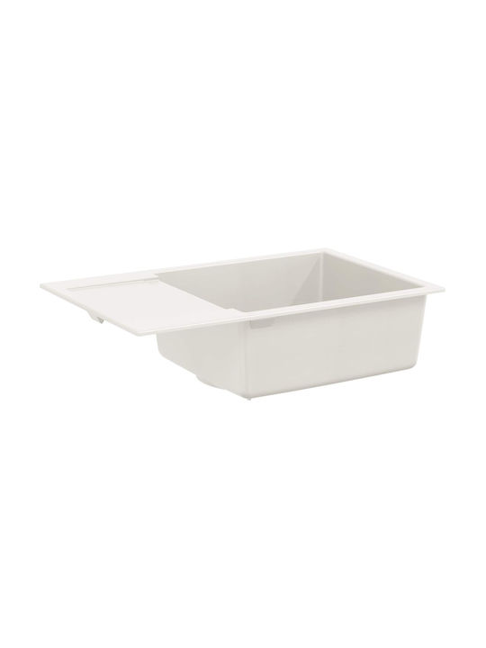 vidaXL Drop-In Spüle aus Verbundgranulat B78xT50cm Weiß