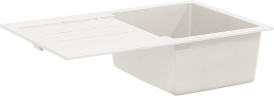 vidaXL Drop-In Chiuvetă din Granit Sintetic L78xW50cm Alb