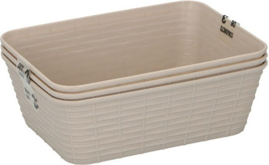 Aufbewahrungskörbe Plastik 4 Stück 18,7×14,6×6,4 cm S/3