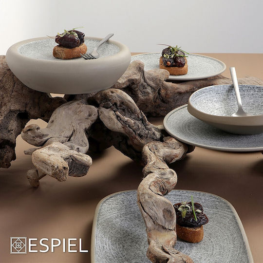 Espiel Corsica Πιάτο Ρηχό Κεραμικό Γκρι με Διάμετρο 26.3cm 4τμχ