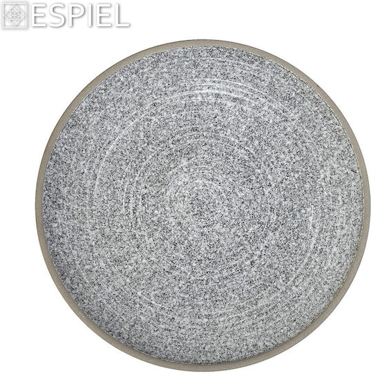 Espiel Corsica Πιάτο Ρηχό Κεραμικό Γκρι με Διάμετρο 29.2cm 4τμχ