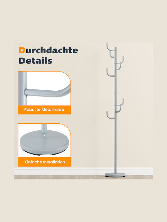 Costway Metallic Coat Rack Silver 175cm